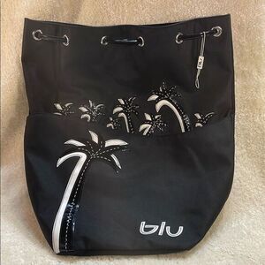 Byblos Womens Large Black Canvas Beach Travel Tote